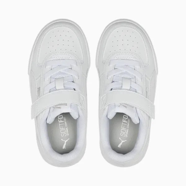 Puma scarpa sneakers da bambini con laccio elastico e velcro Caven 389307 01 bianco