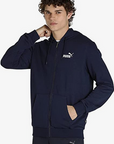 Puma ESS Small Logo | Felpa Blu con Cappuccio e Zip Intera 586704 06 fronte