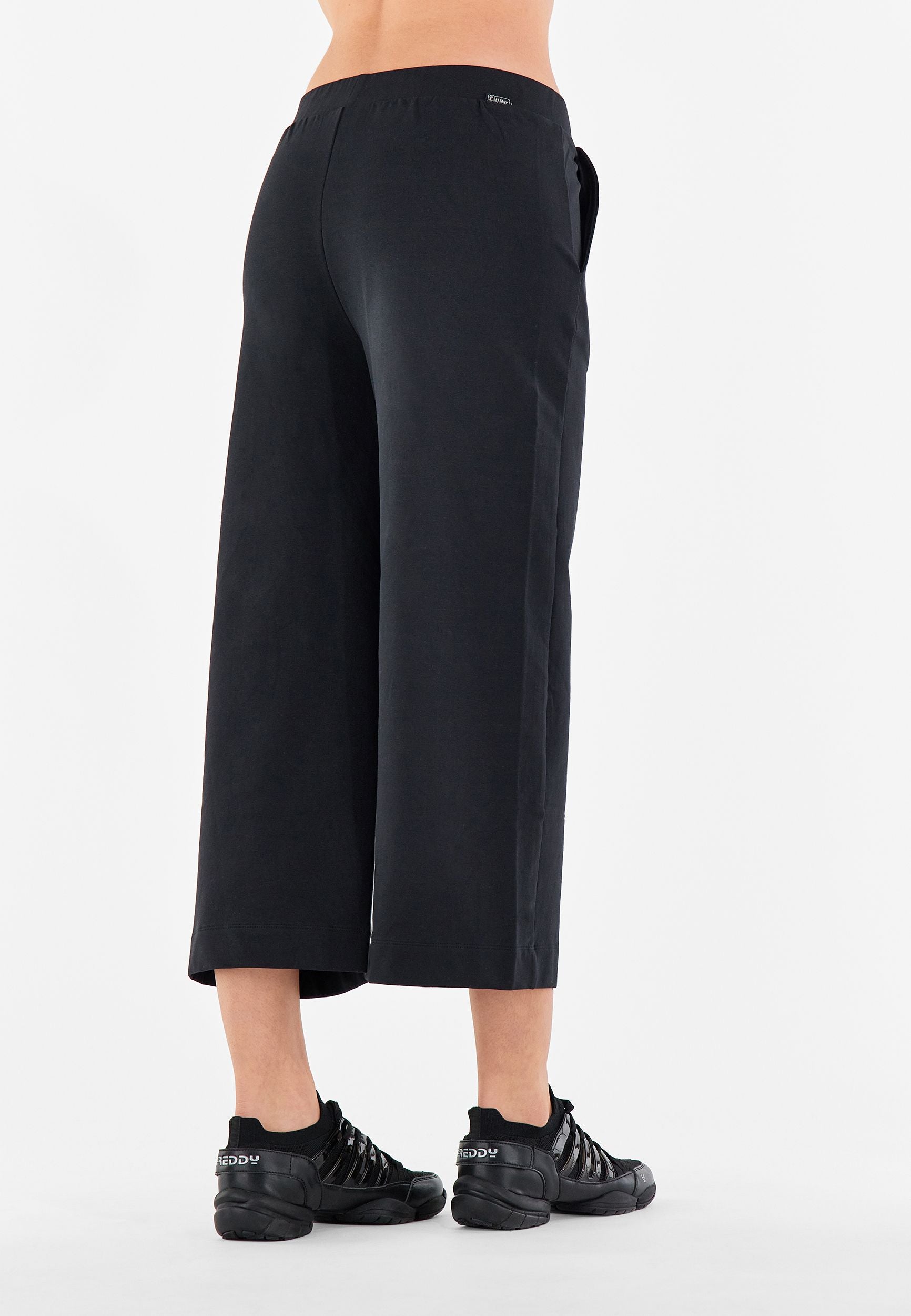 Freddy Pantalone Palazzo in Felpa Elasticizzata S2WMAP5 black