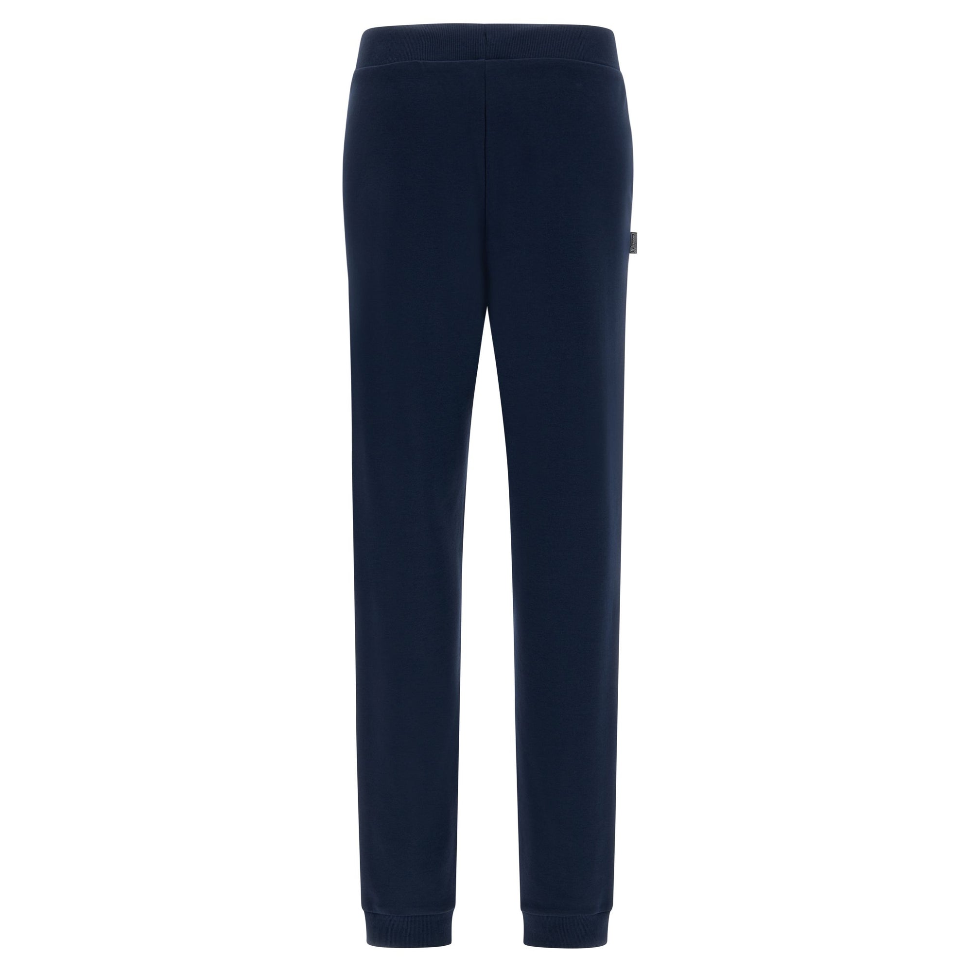 Freddy pantalone sportivo in interlock con stampa in argento e fondo con polsino S3WBCP8 B94 blu navy