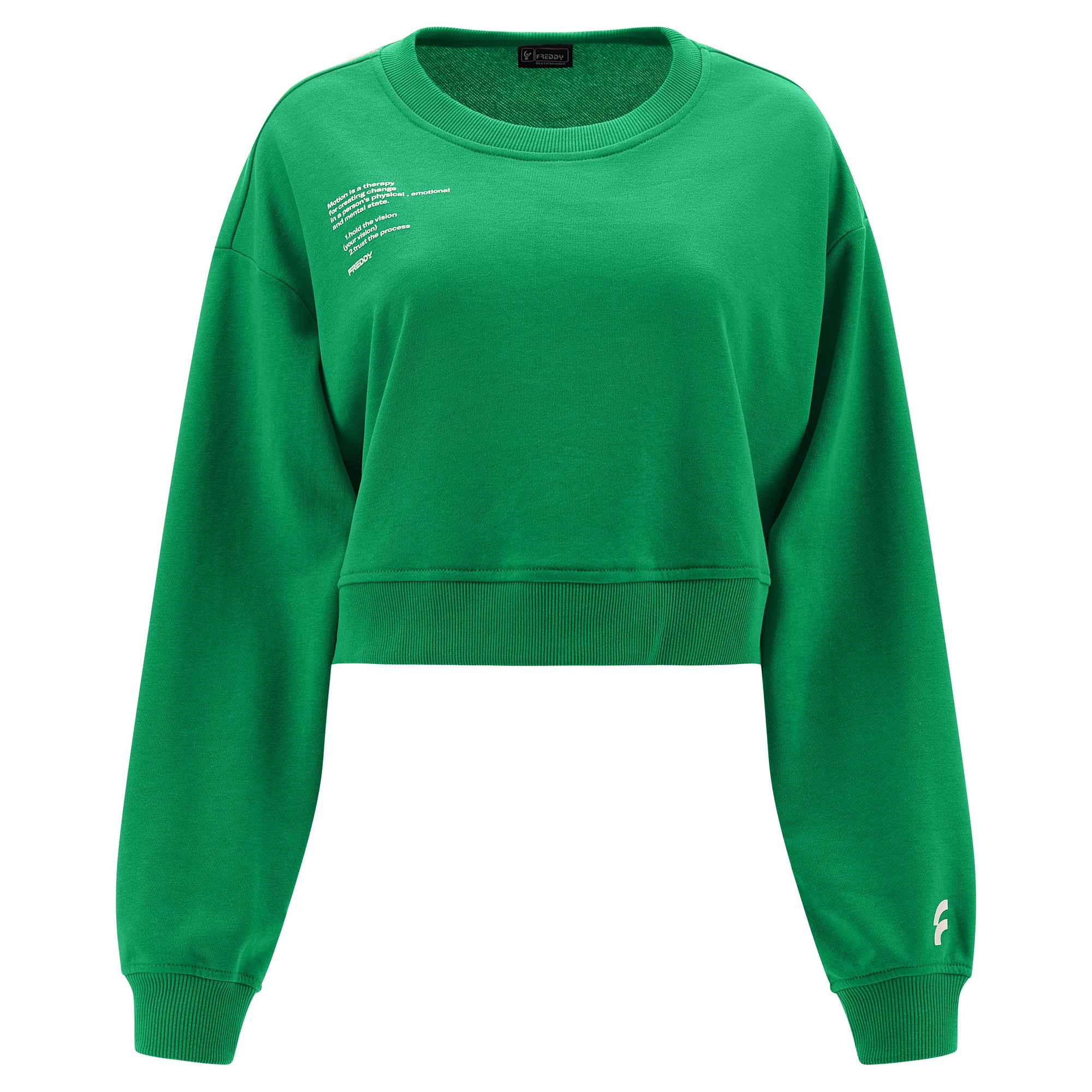 Freddy felpa leggera da donna corta S3WGZS1 V87 verde