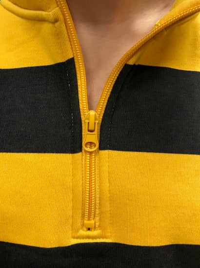 Santa Cruz felpa mezza zip a righe da uomo Mini Screaming Hand SCA-CRW-070 giallo
