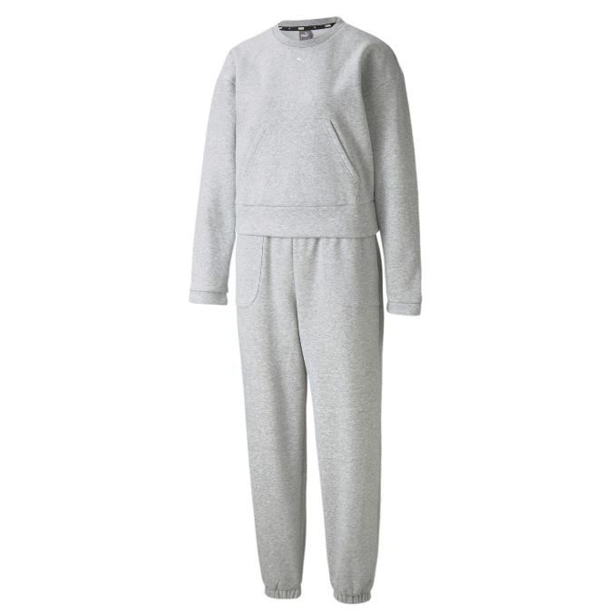 Puma tuta da donna con felpa girocollo Loungewear 845855-04 grigio