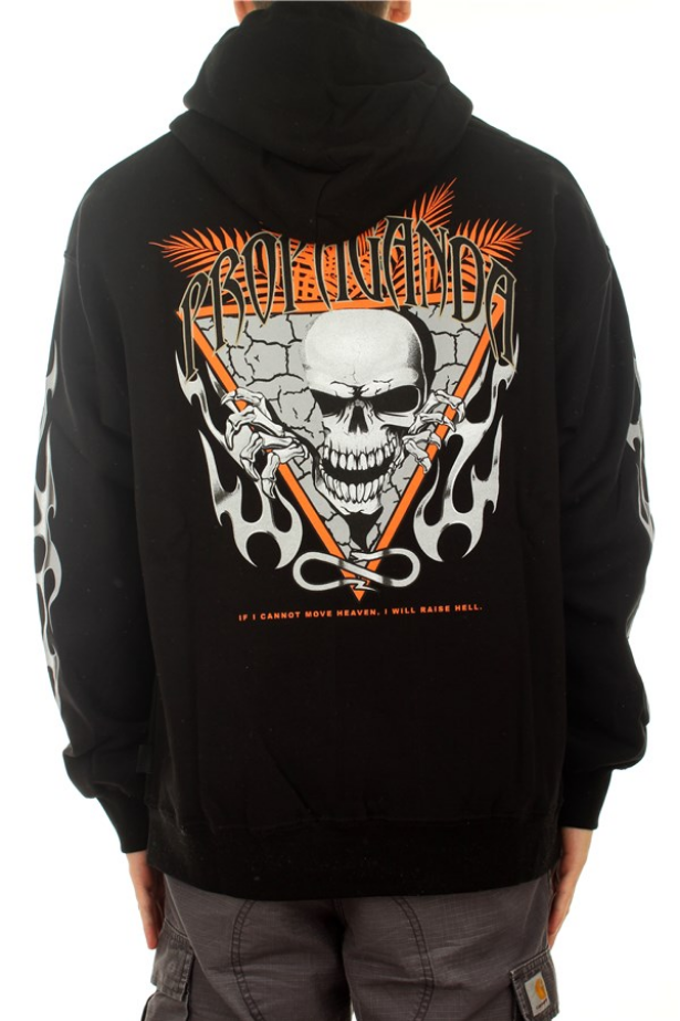 Propaganda Felpa con Cappuccio Skeleton Hoodie 21FWPRFE540-01 nero