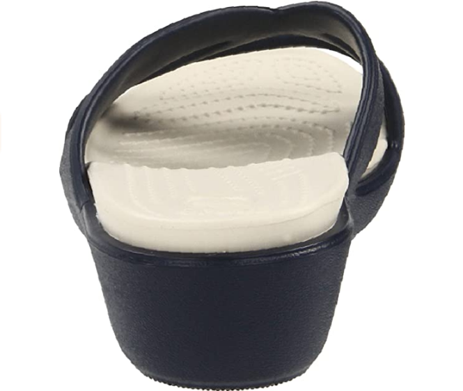 Crocs sandalo da donna con tallone rialzato Patricia II 11661 blu-stucco