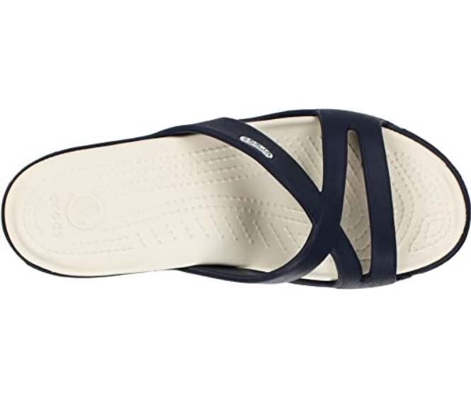 Crocs sandalo da donna con tallone rialzato Patricia II 11661 blu-stucco