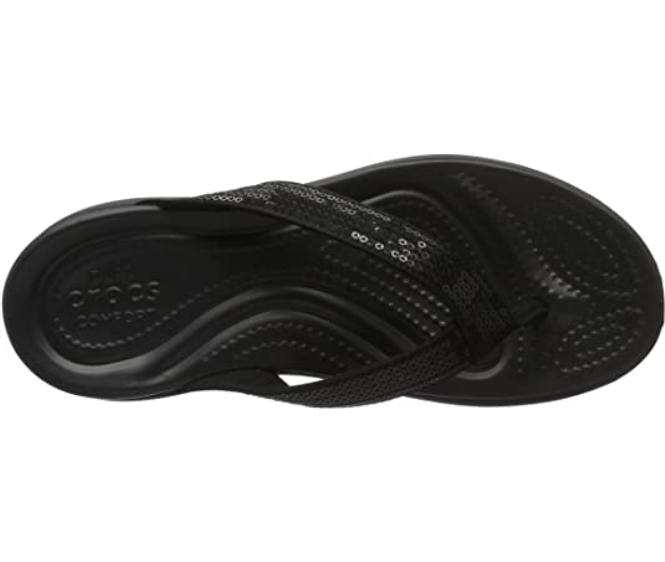 Crocs sandalo infradito da donna Capri V Sequin 204311 001 nero