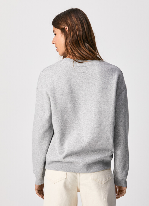 PepeJeans Felpa con Ricamo Frontale Portia PL581133 grey