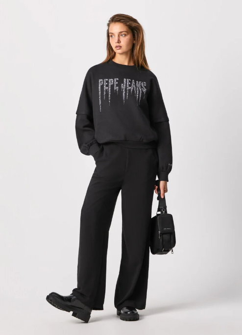 PepeJeans Felpa con Paillette Debbie PL581120 black