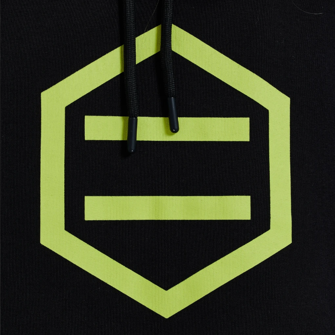 Dolly Noire Felpa con Cappuccio Hexagon Logo DLYNR SW068-SA-03 nero-giallo