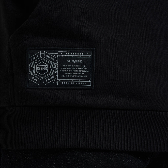 Dolly Noire Felpa con Cappuccio Hexagon Logo DLYNR SW068-SA-03 nero-giallo