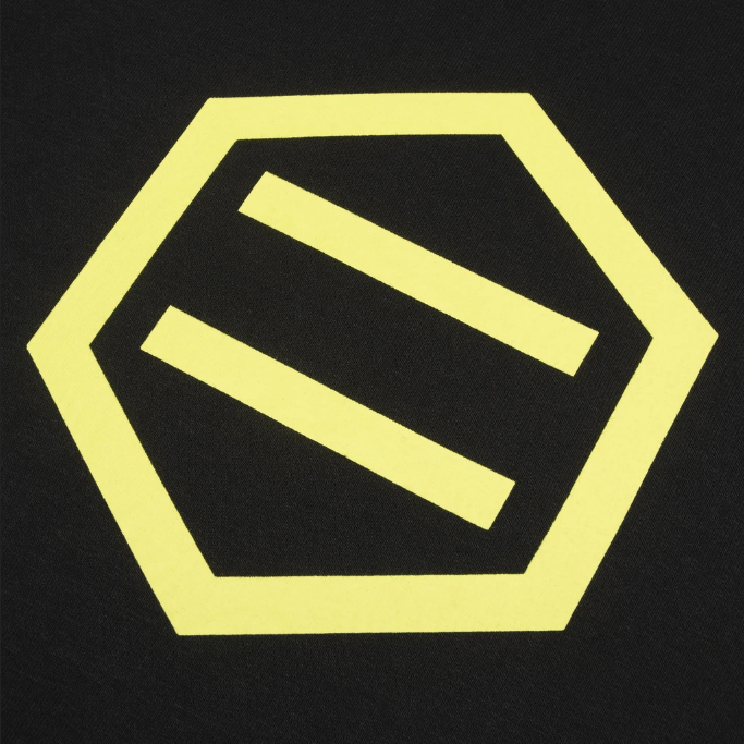 Dolly Noire Felpa con Cappuccio Hexagon Logo DLYNR SW068-SA-03 nero-giallo