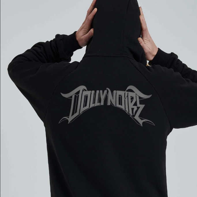 Dolly Noire Felpa con Cappuccio Over Lettering 3D SW114-SK-01 black