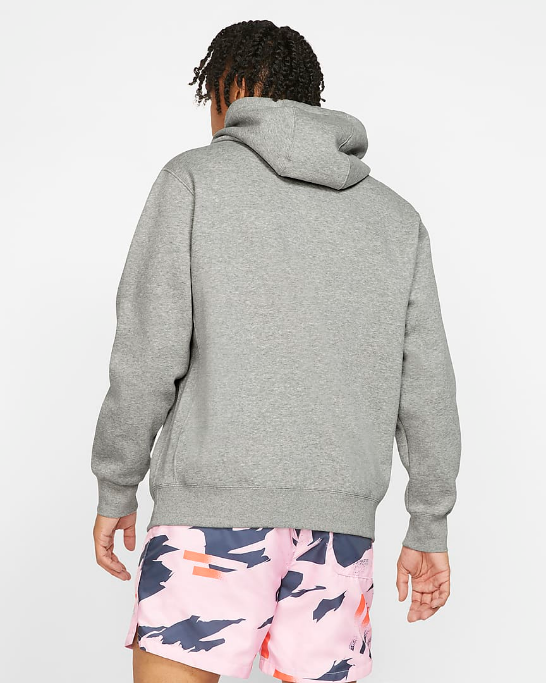 Nike Felpa con cappuccio Club Over The Head BV2654 063 dark grey heather