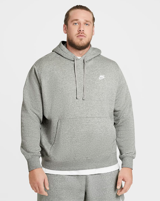 Nike Felpa con cappuccio Club Over The Head BV2654 063 dark grey heather