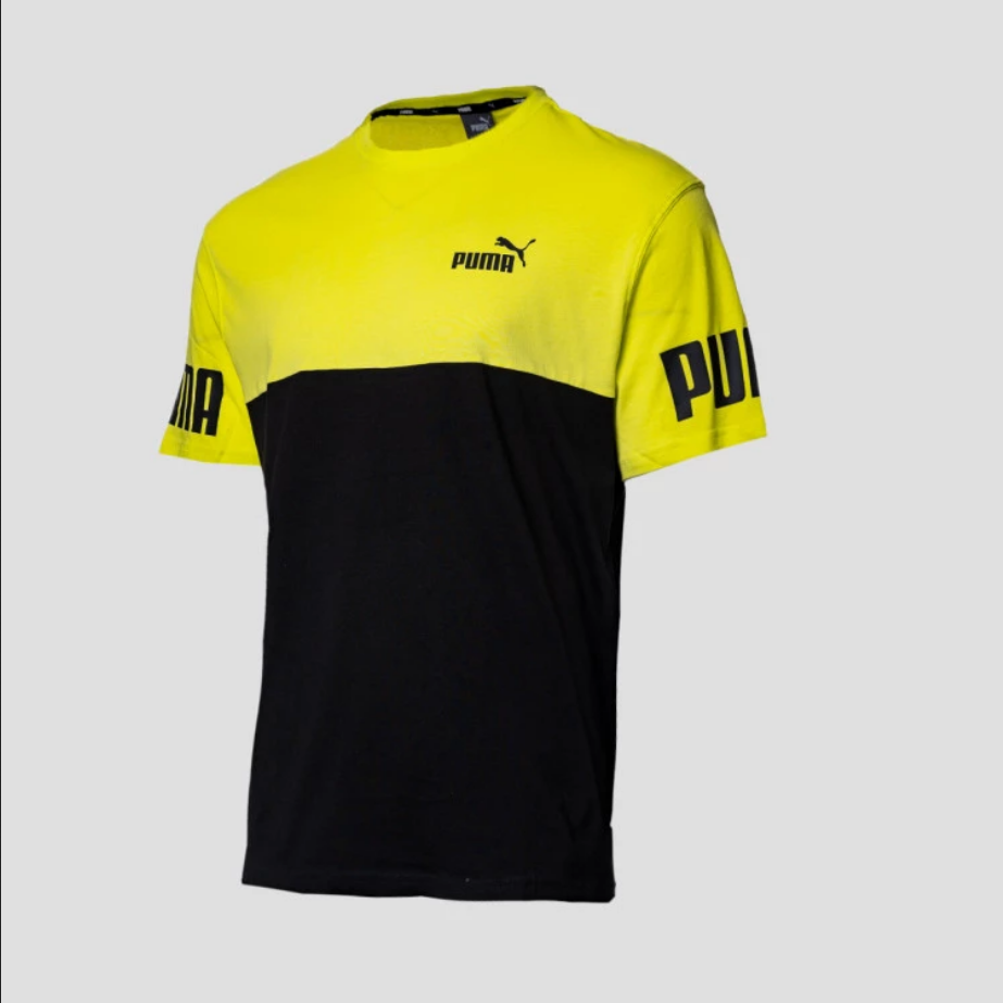 Puma maglietta manica corta Colorblock 847389 29 giallo limone nero