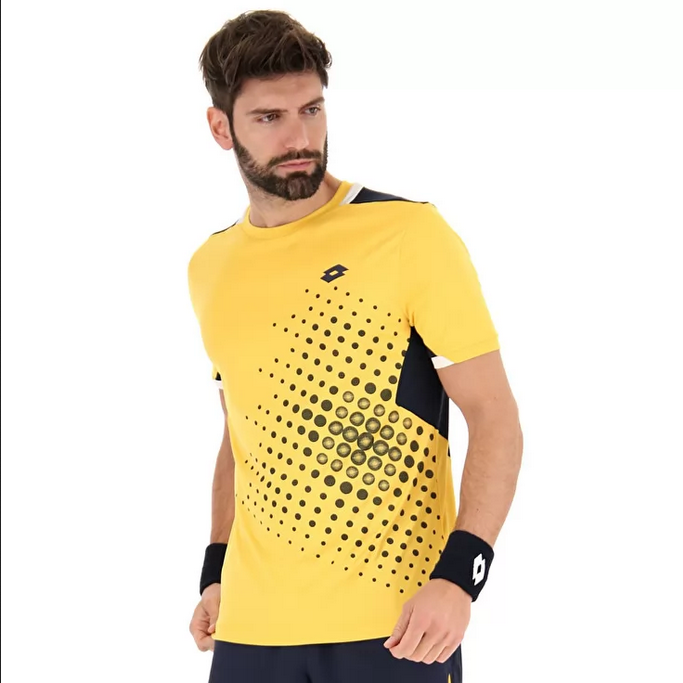 Lotto maglia da tennis da uomo Top IV Tee 1 217340 7KM saffron-navy blue