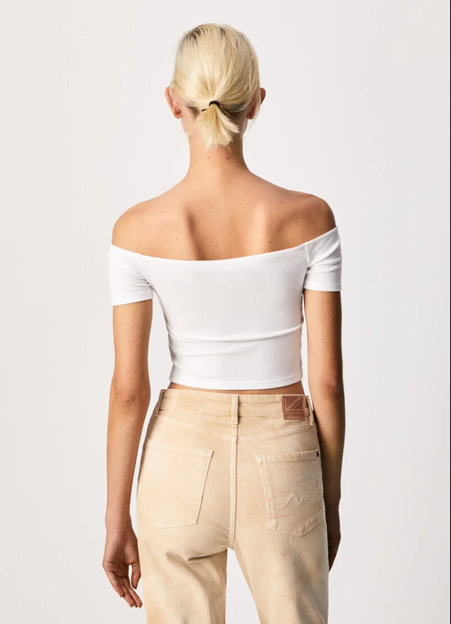 Pepe Jeans T-Shirt con nodo BETH PL505136 800 white