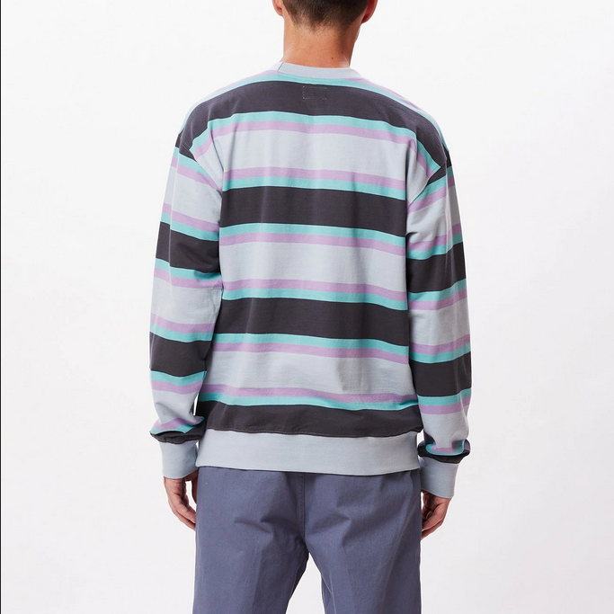 Obey Felpa Girocollo da uomo Quarter Organic 112480116 righe blu