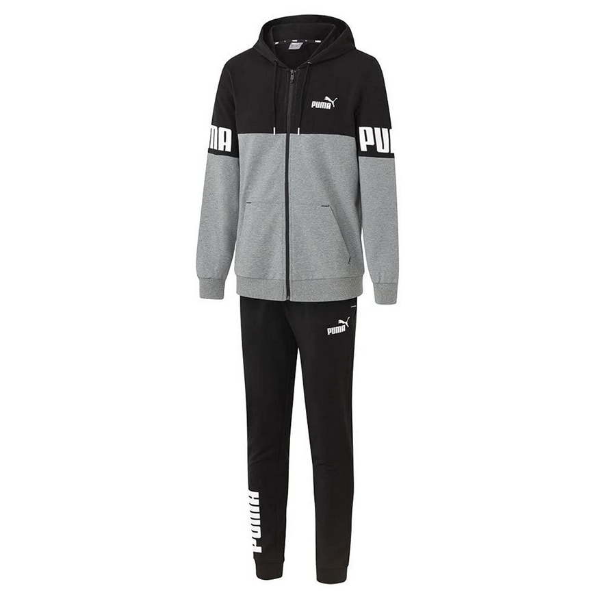 Puma POWER Tuta in cotone leggero con cappuccio da uomo 849233 51 blac Sportiamo