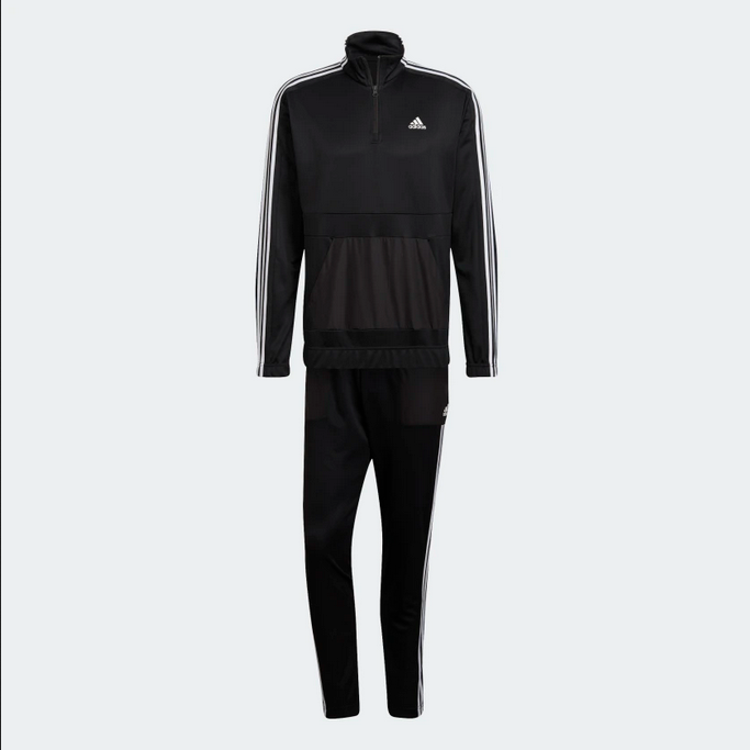 Adidas Tuta sportiva da uomo Aeroready Tricot Quarter Zip HE2233 nero bianco