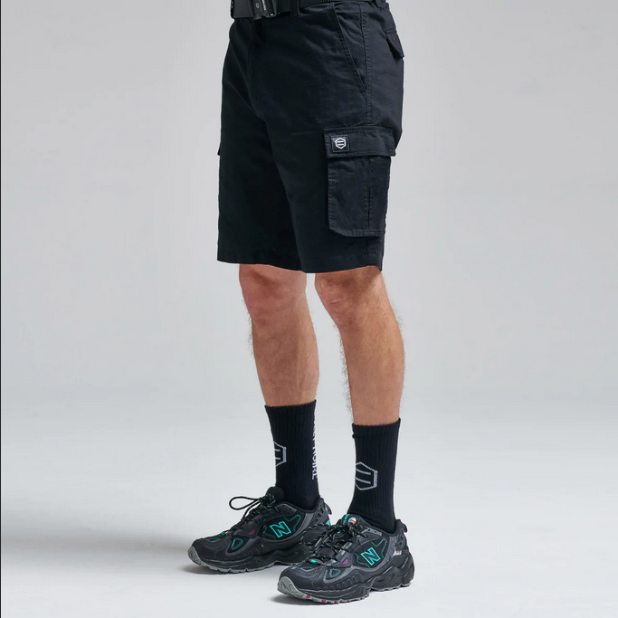Dolly Noire pantaloncino cargo in ripstop sh004 01 nero
