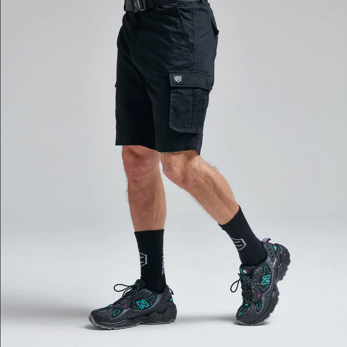 Dolly Noire pantaloncino cargo in ripstop sh004 01 nero