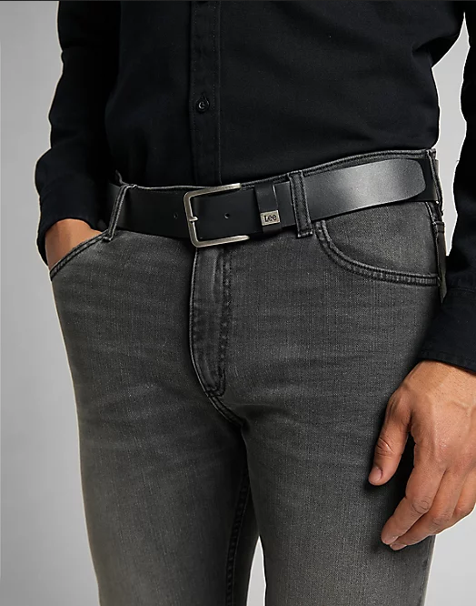 Lee cintura da uomo in pelle Small Logo Belt LA035301 nero