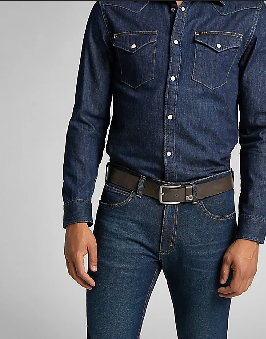 Lee cintura da uomo in pelle Small Logo Belt LA035324 marrone