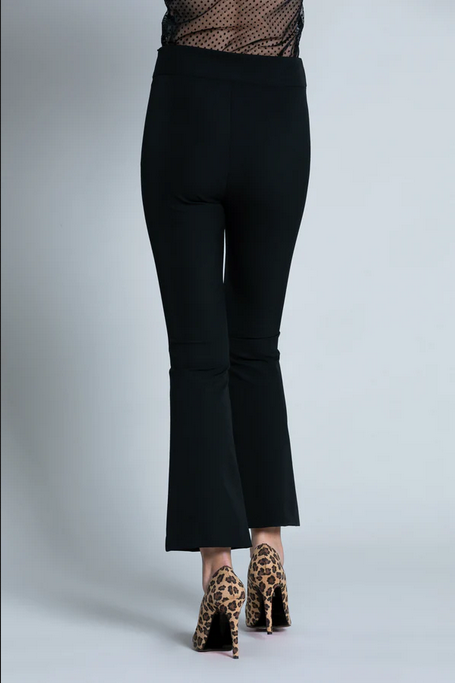 Relish Pantalone da donna NORY a vita alta crop con doppia zip RDA2207036036 1199 black