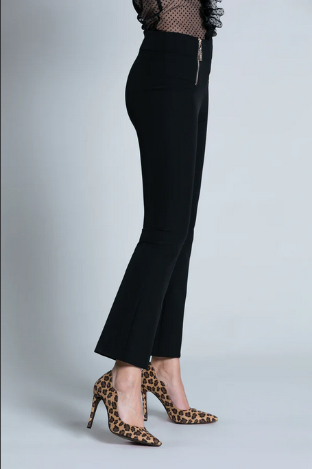 Relish Pantalone da donna NORY a vita alta crop con doppia zip RDA2207036036 1199 black