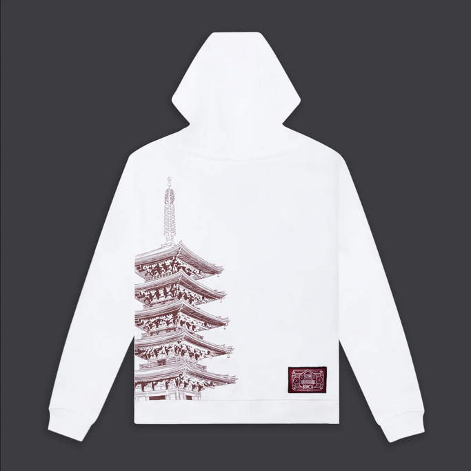 Dolly Noire Felpa con Cappuccio Bench Tokyo Oversize Hoodie SW178-SN-02 bianco
