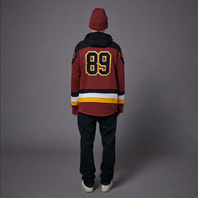 Dolly Noire Felpa da uomo con cappuccio GOAT Classic Hockey Hoodie SW167-SU-01 Bordeaux