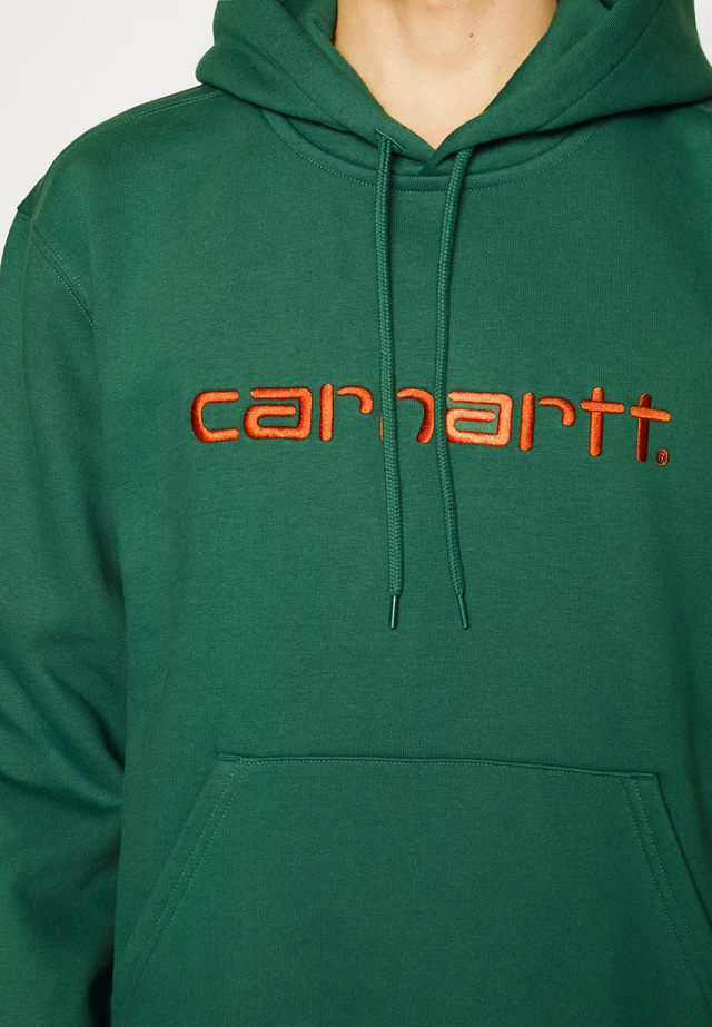 Carhartt Felpa con cappuccio American Script Sweat 1030230 11Y bonsai-mattone
