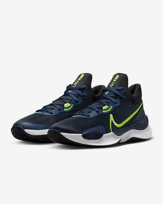 Nike scarpa da basket da uomo Renew Elevate 3 DD9304 005 nero-blu-bianco