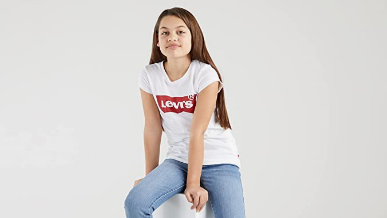 Levi's Kids T-shirt manica corta da ragazza Fur Puffer 3E4234-W5J white
