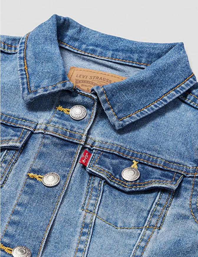 Levi's Kids Giacca in jeans elasticizzato da ragazza Trucker 4E4388-M0K blu chiaro