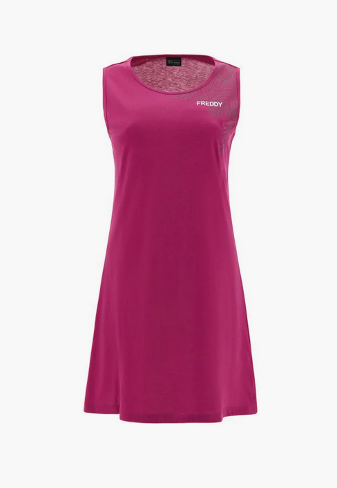 Freddy Abito smanicato in jersey con stampa foliage in tono S3WTRD2 F104 festival fuchsia