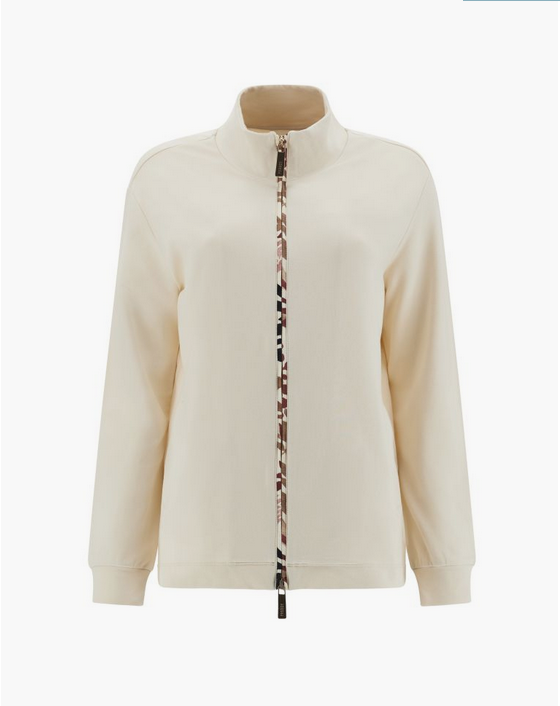 Freddy Felpa con bordature zip e interno del fondo in toni beige S3WSLS9 WFLO55 bianco latte