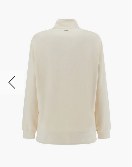 Freddy Felpa con bordature zip e interno del fondo in toni beige S3WSLS9 WFLO55 bianco latte