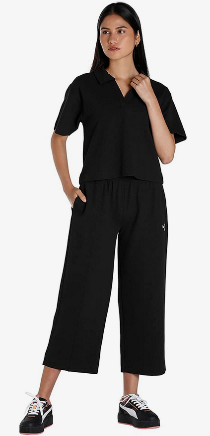 Puma Pantalone sportivo da donna a sigaretta Her Straight 673113-01 nero