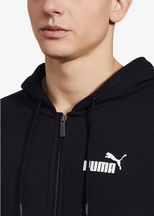 Puma Felpa da adulto unisex con cappuccio ESS Small Logo FZ Hoodie TR 586704 01 black