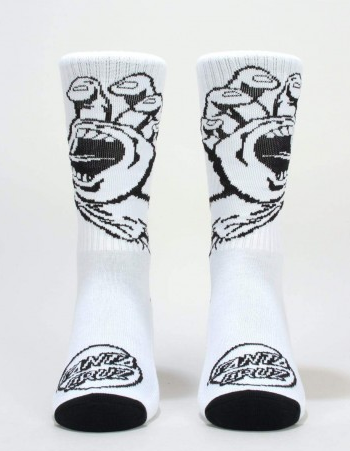 Santa Cruz calza per il tempo libero Screaming Hand Mono Socks SCA-SCK-0131 white