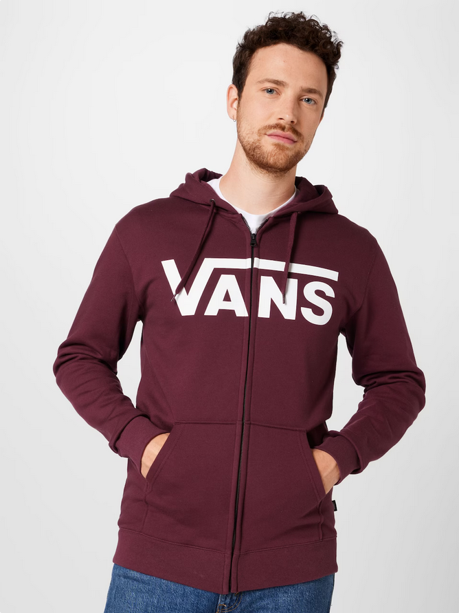 Vans felpa chiusura zip con cappuccio FZH 5913H07 XS burgundy