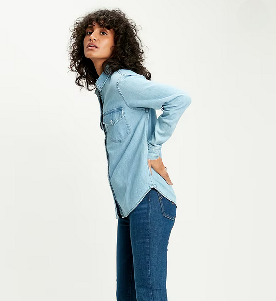 Levi's camicia in jeans da donna Western Essential 16786-0001 cool out-blu