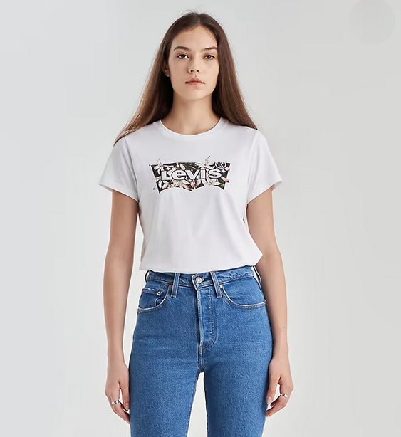 Levi's T-shirt manica corta con The Perfect Tee logo Classic 17369-2033 dark floral fill bright white