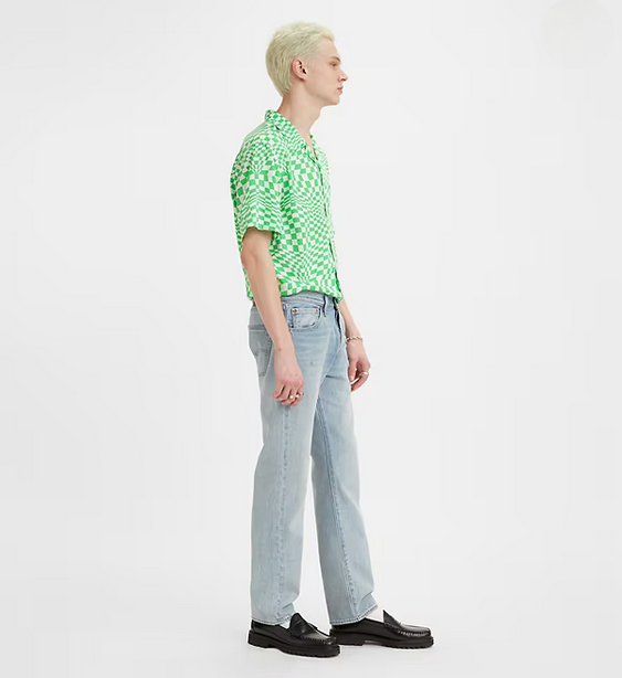 Levi's pantalone jeans da uomo 501 Original 005013346 light indigo stonewash