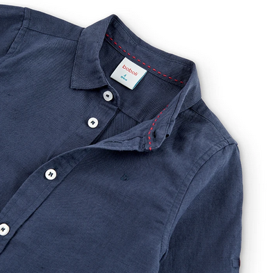 Boboli camicia a manica lunga da bambino e ragazzo in lino 736039-2440 marinaio