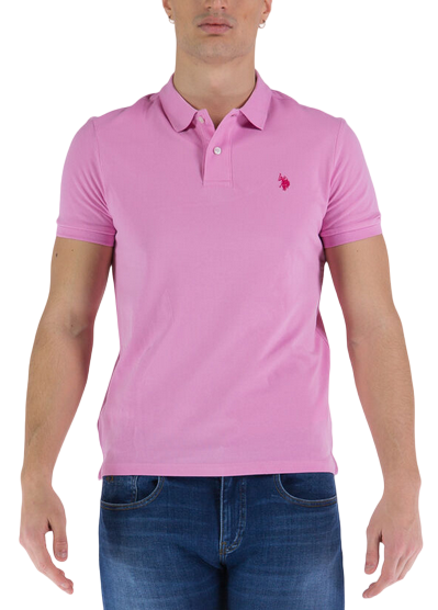U.S. Polo Assn. Polo uomo manica corta King 41029 65079 305 rosa