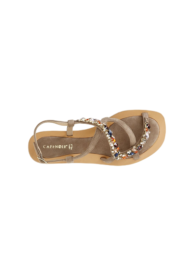 CafèNoir sandalo da donna in pelle scamosciata con gioiello C1GE5420 M005 tortora